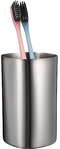 Housoutil Vaso Cepillo De Acero Inoxidable Taza De Enjuague Taza de Enjuague Bucal de Viaje For Travel Camping Cuarto De Baño