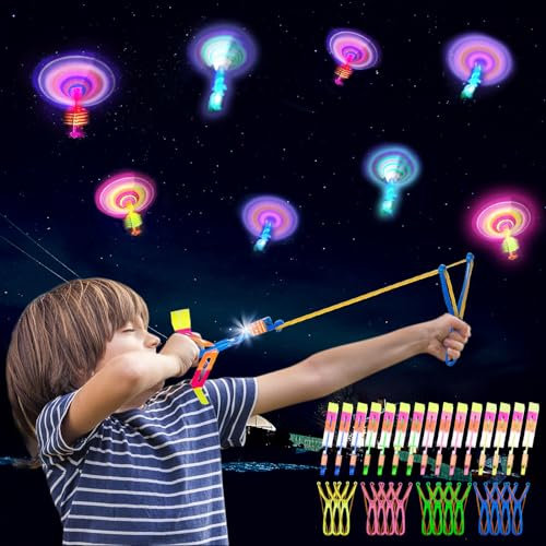 MOYKSRR 15 Stück LED Leuchtspielzeug Partyartikel, Fliegendes Spielzeug Party Set, LED Licht Erstaunliches Hubschrauber - Mitbringsel Kindergeburtstag, Schleuderspielzeug, Goodie Bag Stuffers