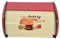 Metal Bread Bin Holder with Roll Top Lid Large Capacity Bread Bin Storage Container Bread Keeper Box for Kitchen Countertop(Red)