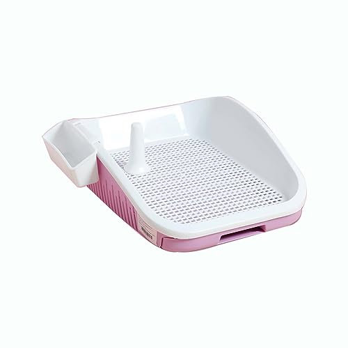 Hundetoilette, spritzwassergeschützt, Pfostenführung, leicht zu reinigen, 34 * 24 * 12 cm, blau/rosa/grau (Pink)