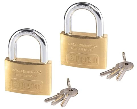 Kippen 2002AK - Kit 2 pezzi di Lucchetto ad Arco con Corpo in Ottone da mm.20