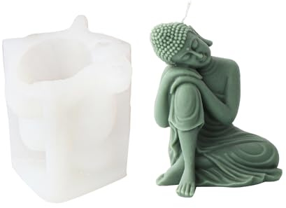JS MOLD Kerzen Silikonform 3D Buddha Kerzengießform Seifenform DIY 3D Buddha Figuren Kerzen Gießen Form für für Gips, Seife, Sojawachs Kerzen (01#)