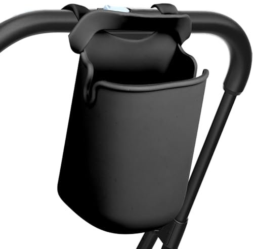 Getränkehalter Kinderwagen Universal Flaschenhalter aus Silikon Kaffeehalter Kinderwagen Cup Holder Kinderwagen Becherhalter Fahrrad für Kinderfahrzeug, Fahrrad, Laufband, Rasen Stühle (Schwarz)
