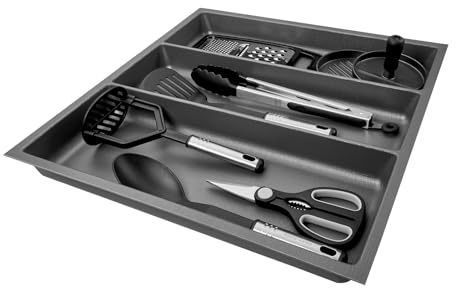 SO-BOX 2 Mehrzweckeinsatz Breite 50,9 cm, Tiefe 46,2 cm, Anthrazit | Mit anthraziter Kanvas-Struktur für Schubladen bis Juli 2012 von NOBILIA mit einer Breite von 60 cm.