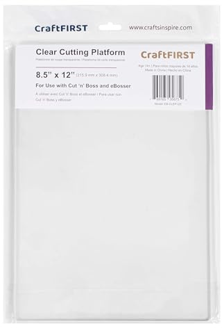 CraftFIRST 8.5 x 12'' Clear Cutting Platform for Cut 'n' Boss and eBosser Pack of 2,Transparent