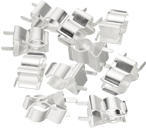 QUARKZMAN 10uds Fusible Clips para 6x30mm Vidrio Cerámica Tubo Soporte Abrazaderas, Vidrio Cerámica Tubo Soporte Abrazaderas,Latón Fusible Soporte Clip, Fusible Soportes Clips Plata