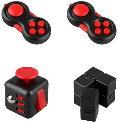 Tabanzhe Set di 4 cubi per ridurre lo stress, cubo infinito con 2 controller Fidget, per alleviare lo stress e l'ansia, per bambini e adulti