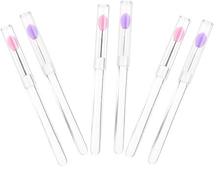 Mikinona Lippenstiftpinsel Aus Silikon Mit Deckel 6-teiliges Make-up-werkzeug Inklusive Tipps Für Den Täglichen Gebrauch Auf Reisen