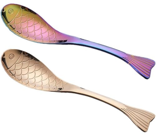 2 Pièces Cuillère À Poisson Mignonne Grande Cuillère À Soupe Cuillère en Acier Inoxydable Vaisselle Kawaii Forme De Poisson Dîner Servant Cuillère À Soupe Couverts pour Soupe