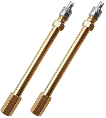 Xiciki 2 Pièces Extension de Valve Anti-Retour de 10 cm avec Démonte, Air Pneu Valve Extension, Rallonge de Valve pour Pneu de Autos, Trottinettes, Camions, Vélos