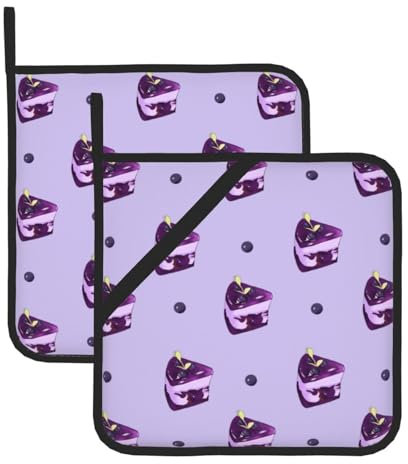 Blueberry Cake Lot de 2 tapis de casseroles antidérapants et isolants thermiques pour cuisine et extérieur