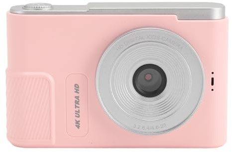 Eujgoov Kids Students Vlog Camera 48MP 4K Video Compact Camera, Simple for Growth Record (Pinkish)