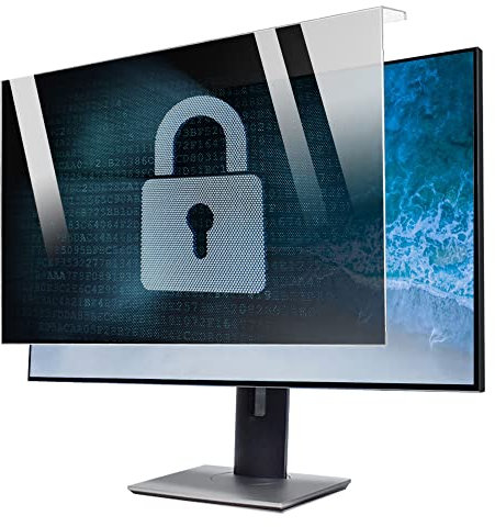 SnamicE Computer Monitor Privacy Screen Filter, Hanging Anti Blue Light and Glare Acrylic Protective Film for Diagonal 23, 23.6, 23.8, 24,