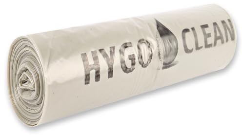 80 Stück Hygoclean Müllsäcke Premium, 160 l | LDPE, Rolle, transparent, L: 120cm, B: 90cm, 80my, Müllsäcke, Abfallsack, Müllbeutel, Mülltüten, Hausmüll, Abfallbeutel