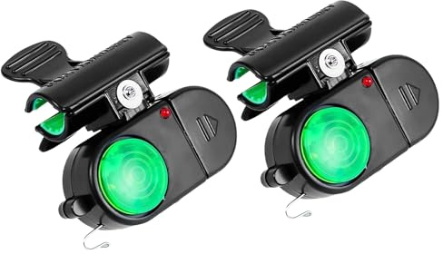 Palaufr Avertisseurs De Touche Pour Canne À Pêche - 2 Pièces Alarme De Morsure Sensible Avec Éclairage LED - Accessoires De Pêche Pour Hommes Femmes Adultes En Eau Salée Cadeaux Amis