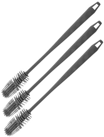ABOOFAN 3pcs Flask Cleaner Brush Silicone Bottle Brush for Water Bottles Cup Lid Glasses Long Handle Detachable Design