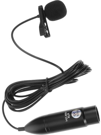 ERINGOGO Microfono Lavalier Xlr a 3 Pin, Condensatore Professionale da 48v, Struttura in Metallo, per Registrazioni e Dirette