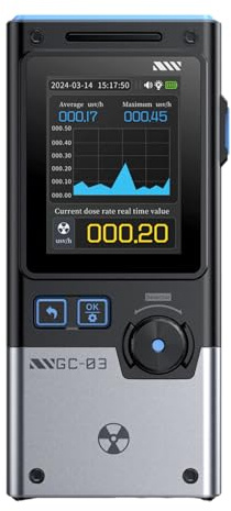 GC-03 Compteur Geiger 3 en 1 Détecteur de Radiation Rayonnement électromagnétique Multifonction - Écran Couleur de 2,4 3 Modes Détecteur Geiger - Surveillance en Temps Réel du Rayonnement NucléAire