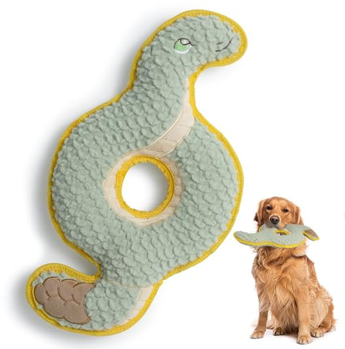 Nocciola Squeaky Dog Toy, New 2025 Ring Snake Dog Toy for Tug of War, Stuffed Toy with Two Tough Layers, Interactive Tug Training to Keep Them Busy, Green