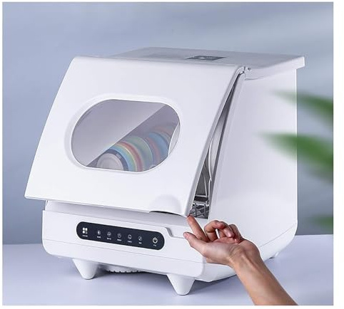 Lavavajillas mesa superior, inteligente Mini lavavajillas automático de la casa, diseño compacto y pequeño,5 programas,1 cestas,1200w de consumo, Panel táctil
