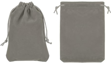 PATIKIL Lot de 2 sacs pour écouteurs Bluetooth, 15 x 10 cm, pochette de rangement souple avec cordon de serrage pour casque supra-auriculaire, gris