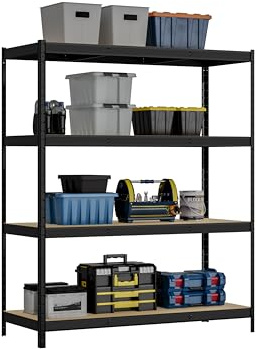 Racking Solutions Heavy Duty Garage Shelving Racking Storage Unit 4 Tiers 600KG UDL Per Shelf (2400KG PER UNIT) (180H x 150W x 60mm D)