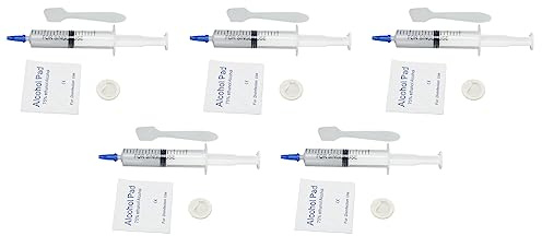 Pongnas Pasta Térmica de Metal Segura de 5 Piezas con Fuerte Adherencia para CPU GPU e Impresoras – Conductividad de 3,2 W/m.k (10 ml, 0,53 oz)