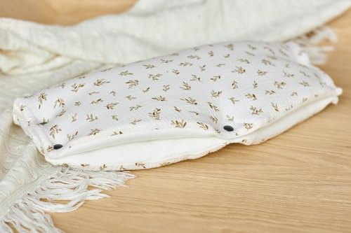 KraftKids Kinderwagenmuff Handwärmer mit Druckknöpfen, außen Musselin Zweige braun, innen warmes Polyester, fürs ganze Jahr, handgefertigt EU