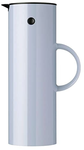 Stelton Isolierkanne EM77 - Doppelwandige Isolierkanne für heiße/kalte Getränke - Tee- & Kaffeekanne mit Glaseinsatz, Magnetverschluss, Schraubdeckel, Vintage-Design - 1 Liter, Wolkig