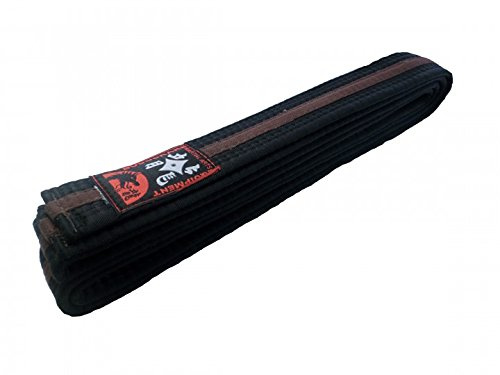 Budodrake Budogürtel, schwarz-braun-schwarz (Mittelstreifen) Karategürtel, Karategurt, Judogürtel, Judogurt, Taekwondo-Gürtel
