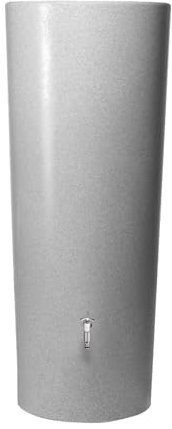 GARANTIA Stone 2in1 Regentonne 350 Liter Silver inkl. Pflanzschale - Wassertank, Regenfass, Regenwassertonne, Wasserbehälter, Fass, Regenwassertank, Wasserfass, Wassertonnen für Garten