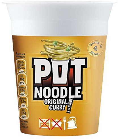 Pot Noodle - Nouilles instantanées - goût curry - lot de 2 boîtes de 90 g