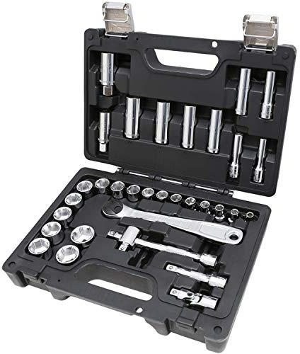 Beta 913E/C33 - Assortimento di 28 chiavi a bussola esagonali e 5 accessori, in cassetta di plastica