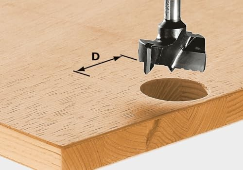 Festool Beschlagbohrer HW S8 D20 - Hartmetall, 20 mm, für Oberfräse | Schaft 8 mm, Gesamtlänge 54,5 mm - kompatibel mit dem Festool Lochreihenbohrsystem LR 32