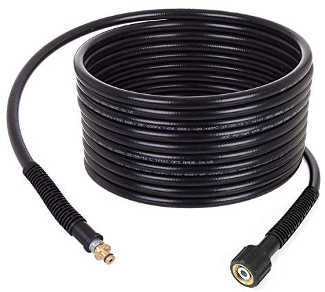 TC TECHNIC Manguera de alta presión para Karcher Serie K - Nylon trenzado duradero y flexible - Alto rendimiento - Rosca M22x1,5 mm y enchufe de 10 mm - Accesorio Karcher - 200 Bar, 60°C - 30m