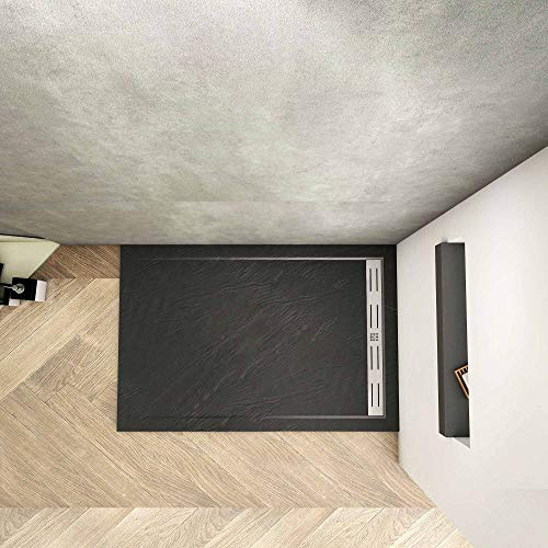 Aica Sanitär Duschtasse Duschwanne 160x80cm Rechteck Schwarz mehrere Außenmaßen