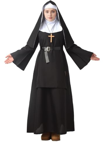 GRACEART Nonne Kostüm Nonne Outfit für Halloween Cosplay