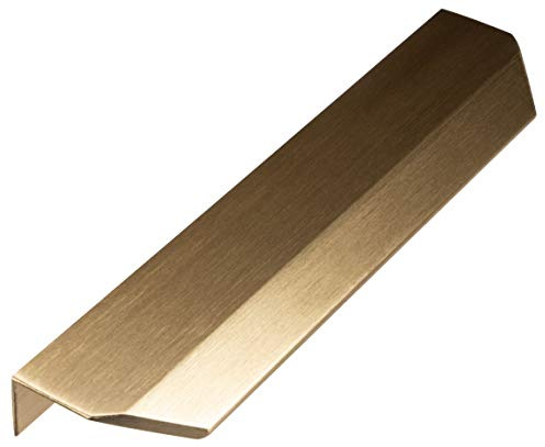 Gedotec Schrankgriff Messing Möbelgriff Küche Griffleiste Antik Gold-Optik gebürstet - Vann | Schubladen-Griff Vintage zum Schrauben | Küchengriff für Schranktüren | 1 Stück - Profilgriff BA 256 mm
