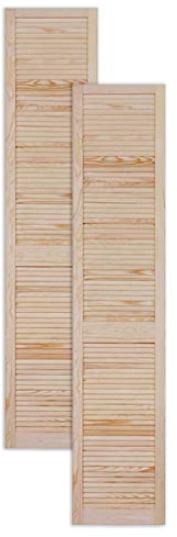 ben+camilla.com Lamellentür Holztür Natur 1980 x 394 x 21 mm mit geschlossenen Lamellen für Regale, Schränke, Möbel | Kiefer Holz unbehandelt | Doppel-Paket 2-er Pack