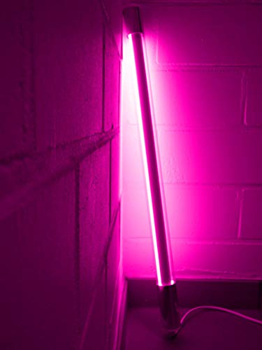 Licht-Idee Led Leuchstab mit Blendschutz bruchsicher IP20 63cm pink mit Anschlußkabel und Schalter in weiß, 10Watt Party Deko Schaufenster farbig bunt energiesparend