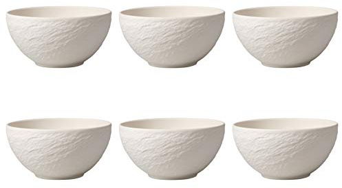 Villeroy & Boch Manufacture Rock Blanc Müslischalen 550ml 6er Set weiß Porzellan