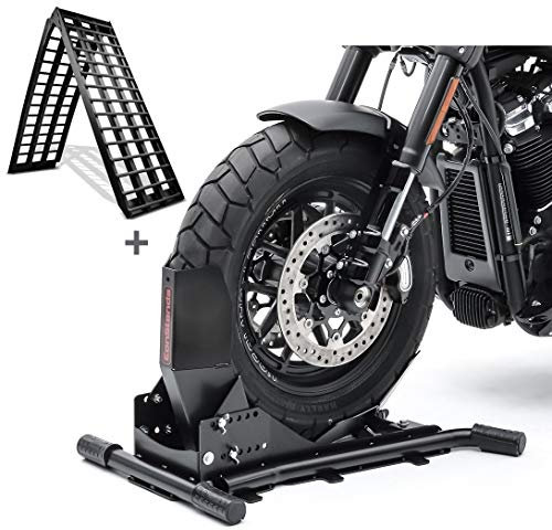 Set Motorradwippe Constands Easy Vario + Auffahrrampe Alu-V schwarz SW6
