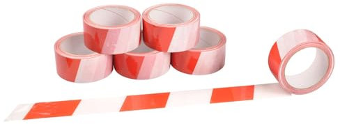Markierungsband 66m Rot Weiß selbstklebend Bodenmarkierung Signalband Klebeband, Menge:12 Rollen