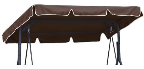 Universal Dachbezug für Hollywoodschaukel Dach-Plane für 3 sitzer XL ca 210x145 cm für Garten-Schaukel Dachplane Ersatzdach Sonnendach Braun [101]