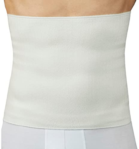 VP PINUCCIO VENEGONI Nierengurt aus Wolle für Rückenschmerzen, hergestellt in Italien, warmer und wärmender Thermobauch für Herren und Damen, Unisex; Bauchwärmer Höhe 31 cm, Weiß, XXXL