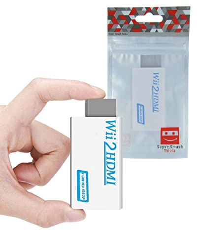 SuperSmashMedia® - Wii To HDMI Adapter Compatible With Nintendo Wii Consoles Wii2HDMI 1080p Output With 3.5mm Audio Connector