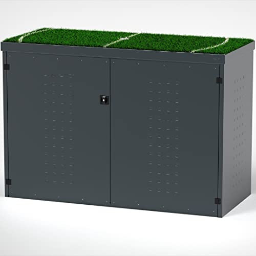 Fahrradgarage mit Pflanzenwanne aus Stahl-Verzinkt RAL-7016 200x93x144 cm Anthrazit, Gartenhaus Fahrradhaus