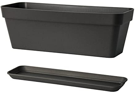 Euro3plast MITU Pac Blumenkasten mit Untersetzer 40 cm oder 100 cm lang in anthrazit (100 cm)