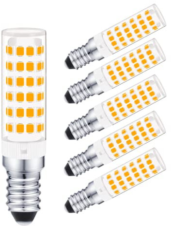 WYAANCCW E14 LED Bulb Warmweiß 6~7W E14 LED Leuchtmittel, Small Edison Screw LED Corn Light Bulbs, E14 Keramik sockel LED Lamps, 5 Pack