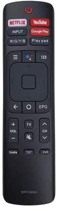 Telecomando di ricambio per Hisense Smart 4K UHD LED TV ERF3169H universale Hisense LCD LED OLED QLED telecomando TV con controllo vocale e pulsante Netflix, YouTube e Google Play